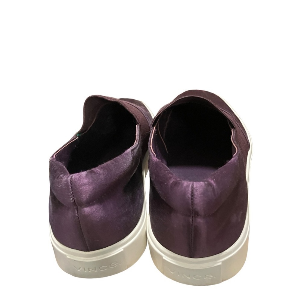 Vince Slip on Shoes Flats Royal Purple Burgundy Crumpled White Trim Size… - Picture 4 of 5